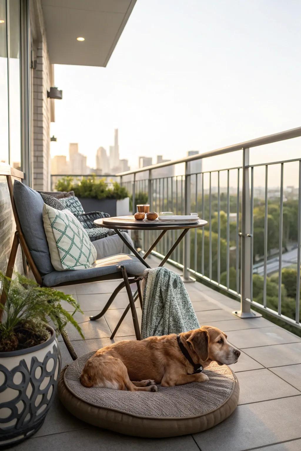 Pet-oriented furnishings ensure comfort for both owners and their dogs.