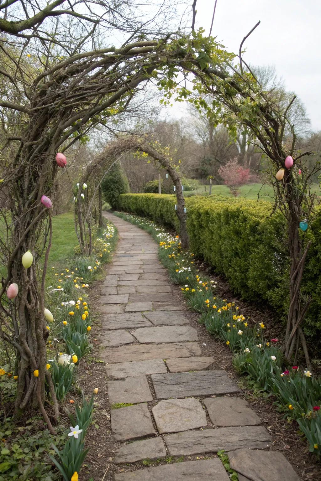 Elevate your route with earth's creations like slender branches and foliage.