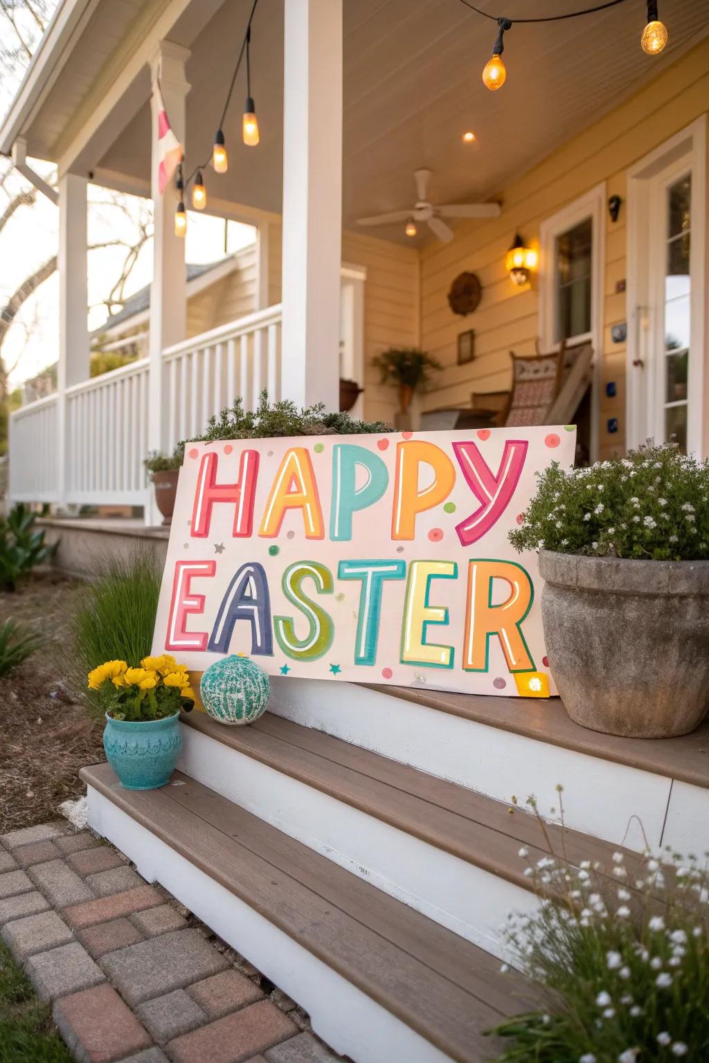A welcome board is an uncomplicated, yet impactful Easter adornment.