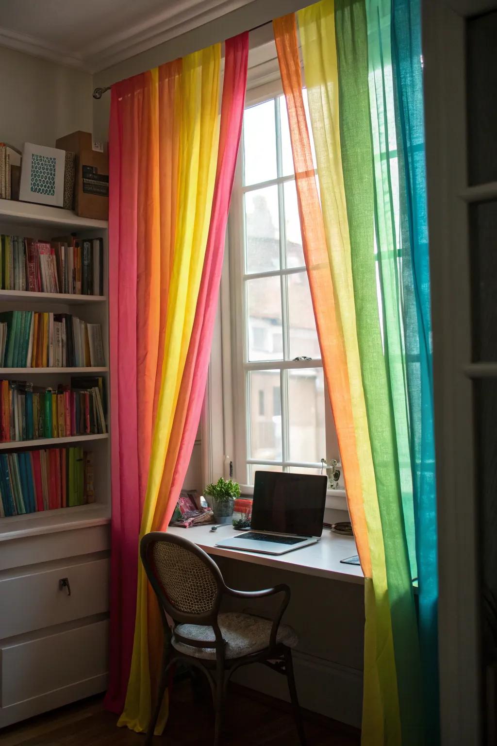 Infuse charm into your area with crepe paper window dressings.