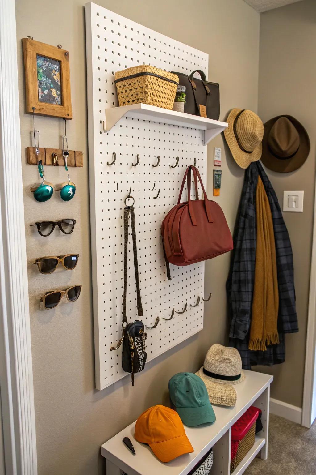 Personalize your stowing using a versatile pegboard.