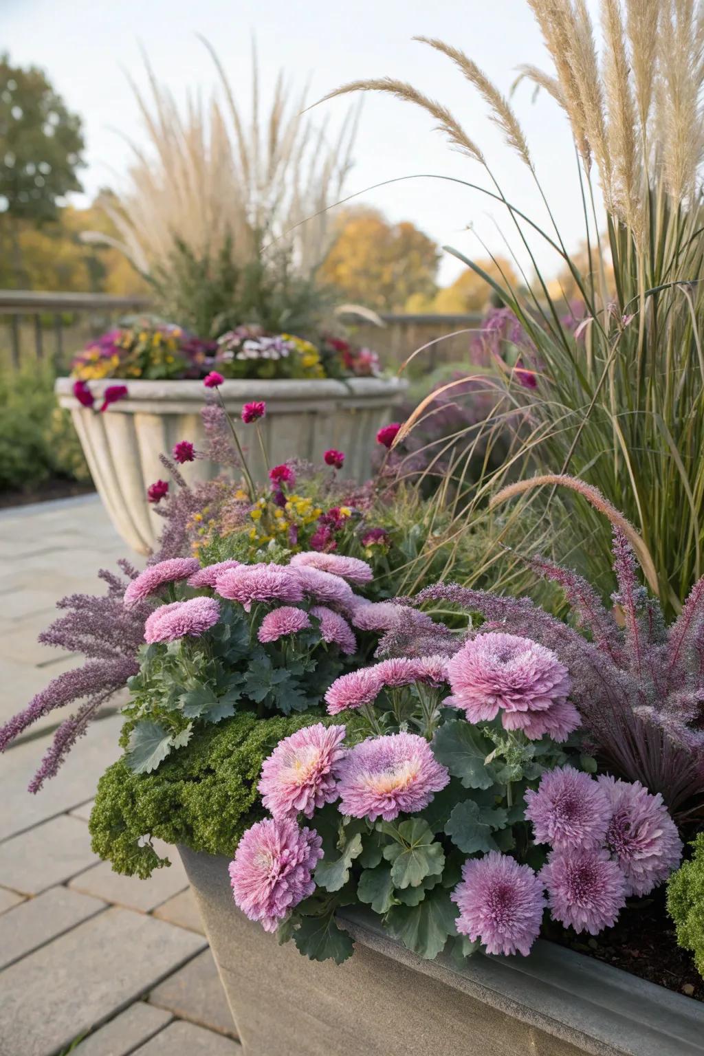 Lush arrangement with layered textures