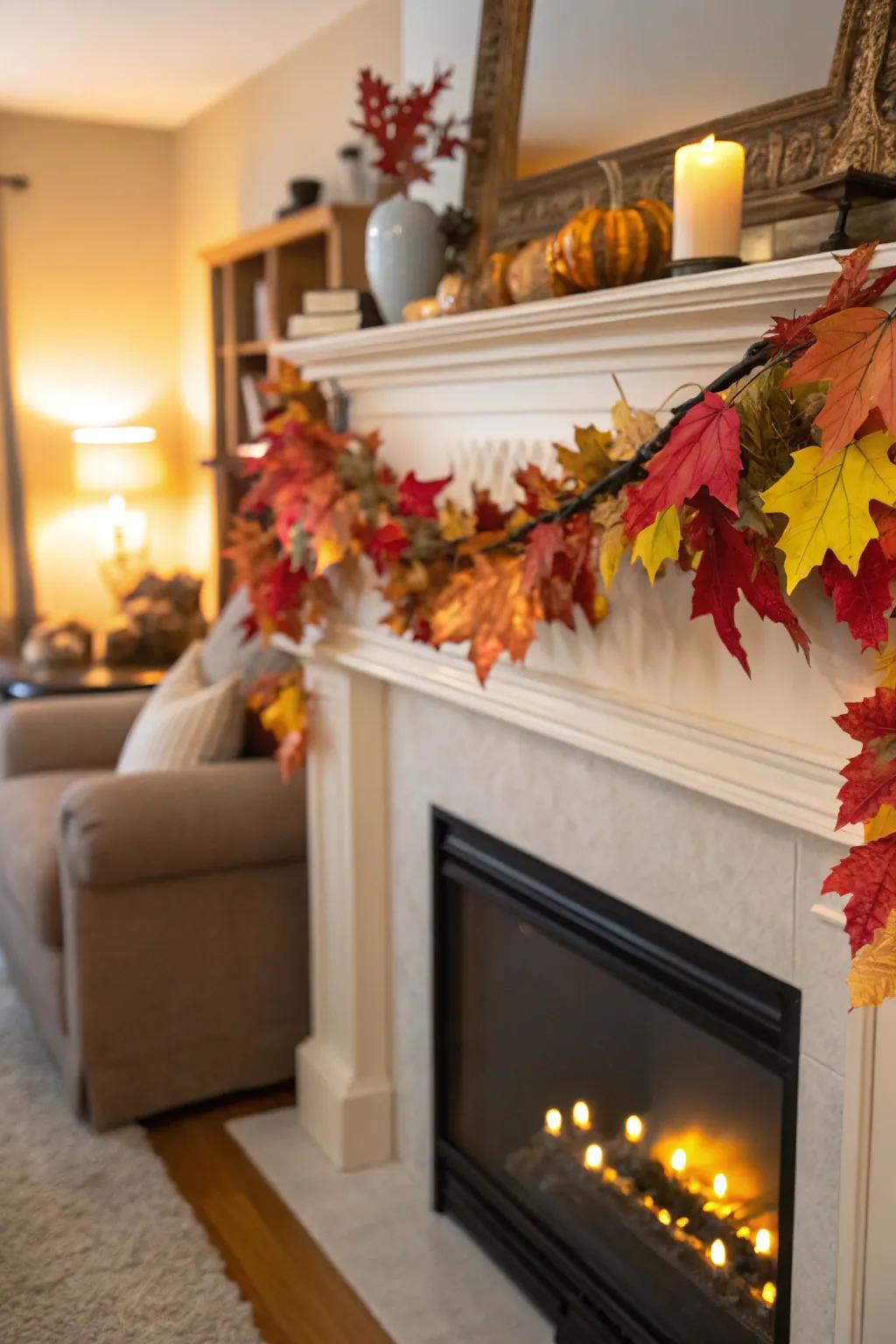 Foliage wreaths bring the vibrant shades of autumn indoors.