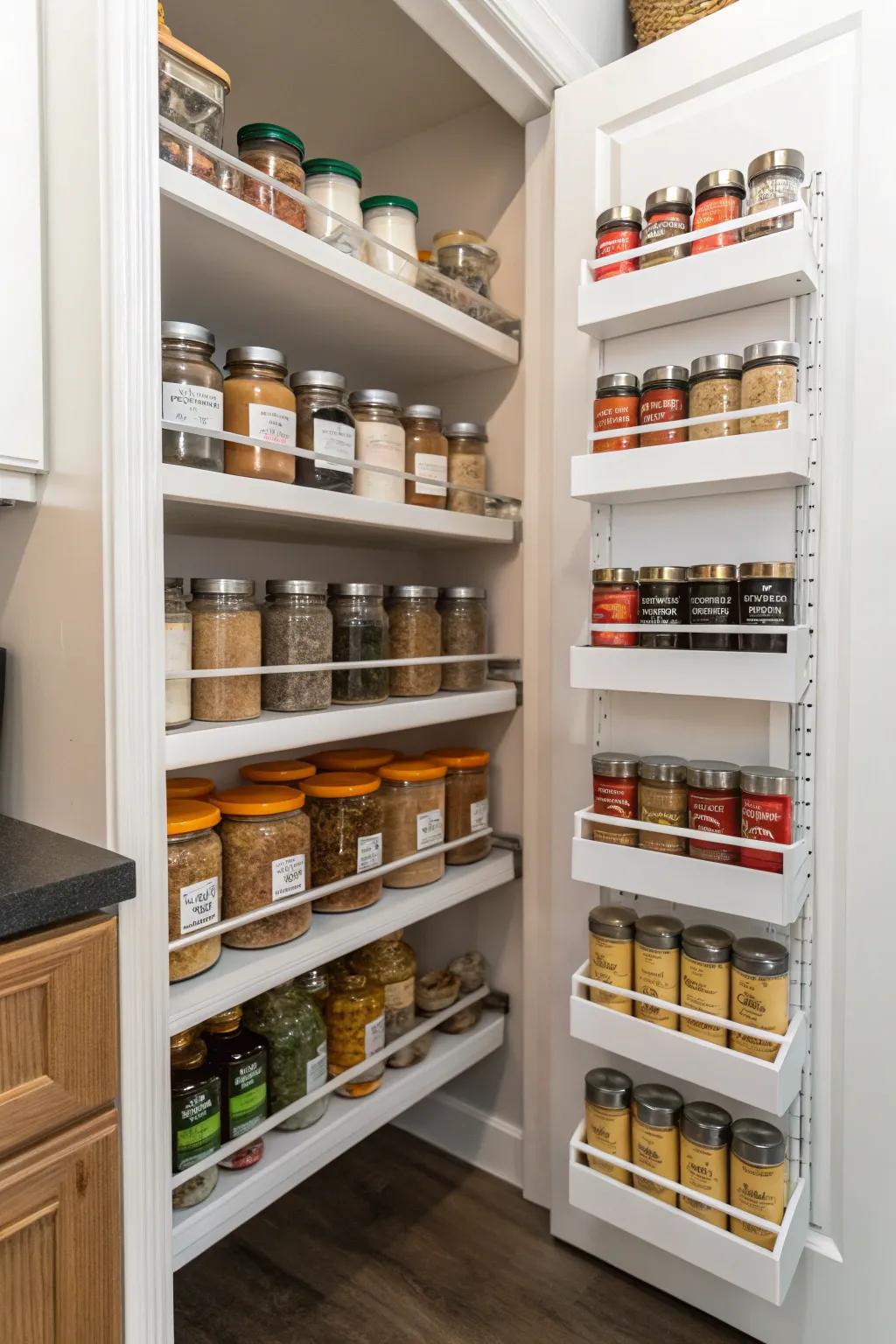 Making the most of vertical space by adding shelf risers can increase storage capacity significantly.