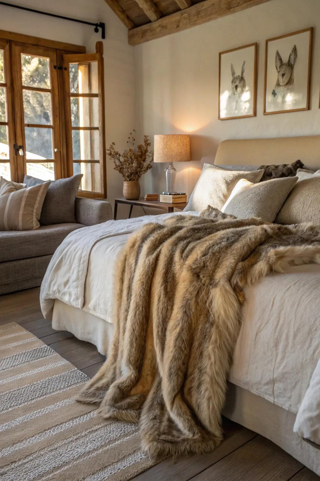 Textured items bring extra warmth and richness to the setting.