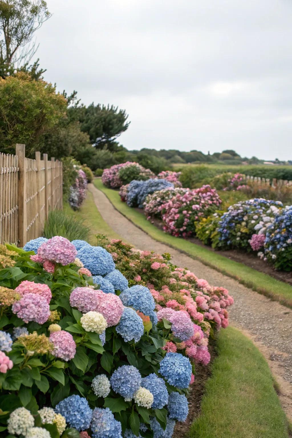 Snowballs adding vivid hues and lush texture to the garden.