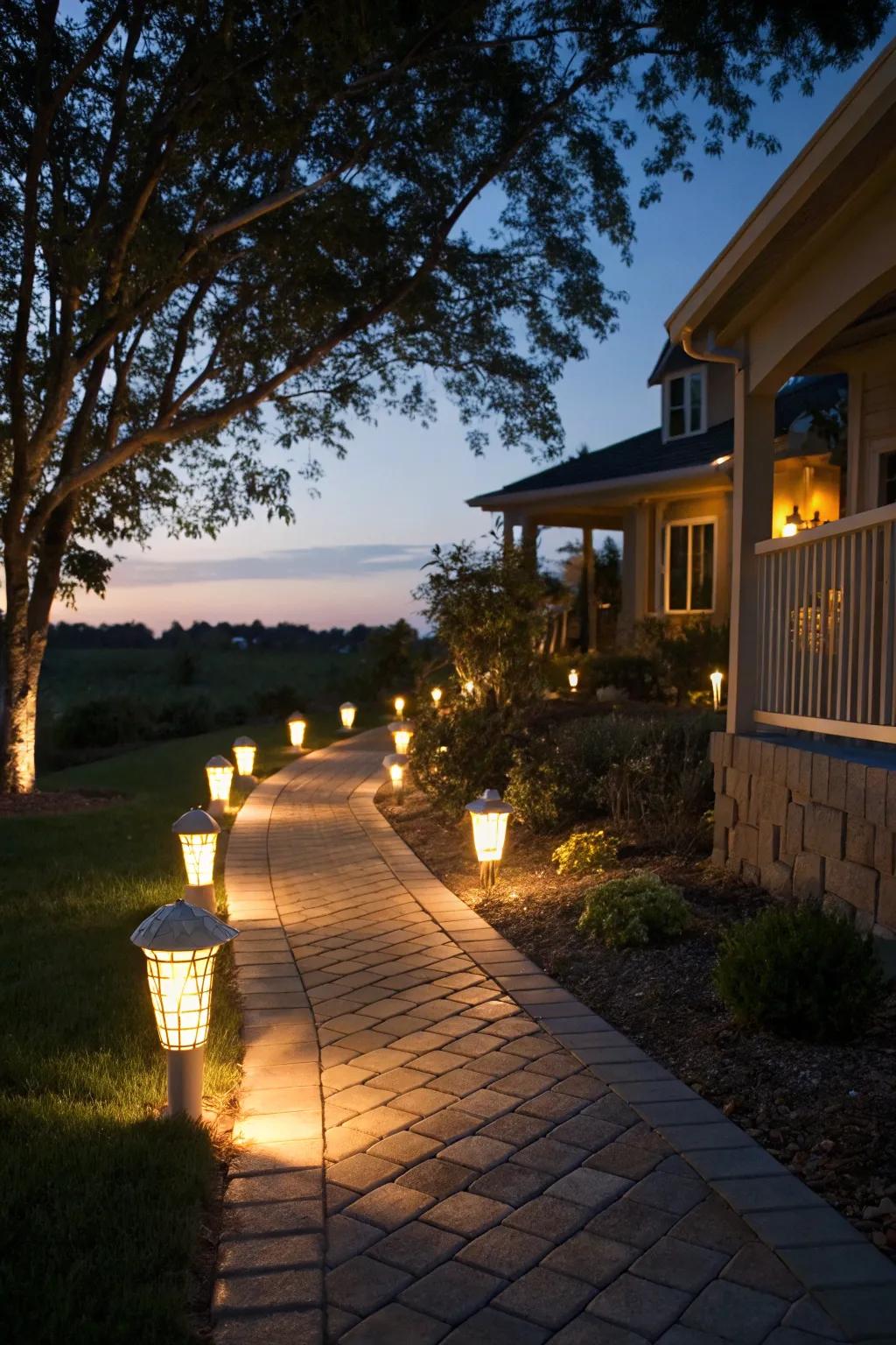 Pathway illumination ensures safety and casts a captivating glow.