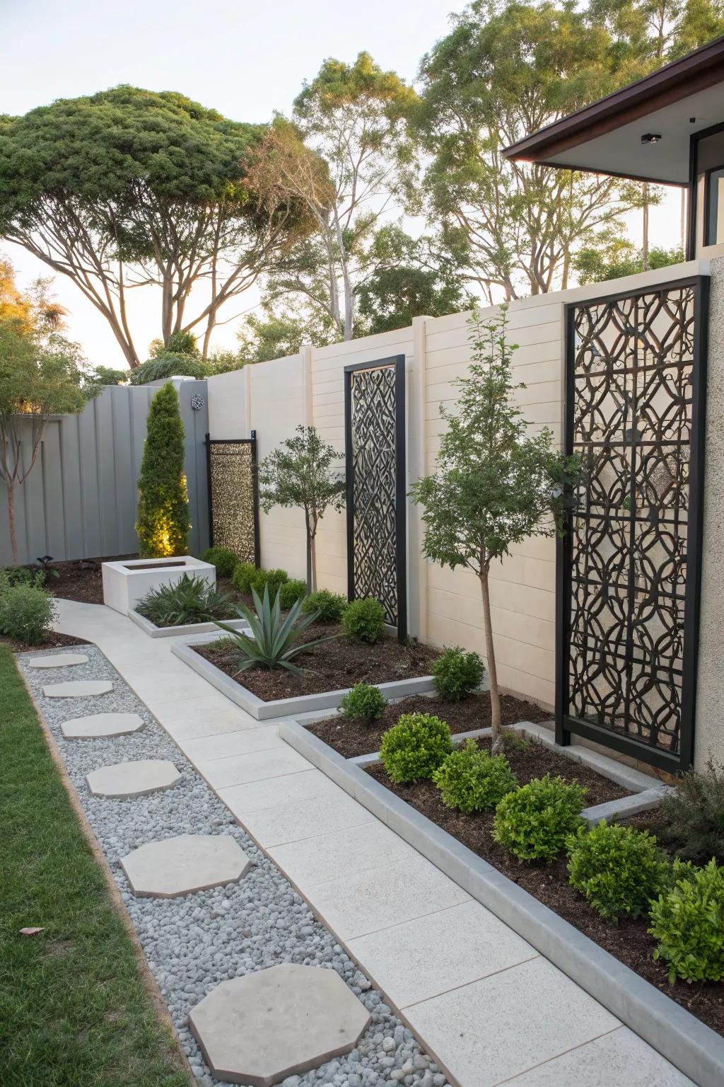 Refined panels bring a modern aesthetic to your garden.