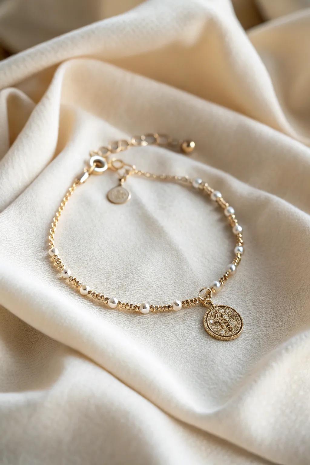 A captivating bracelet whispering tales of grace and affection.