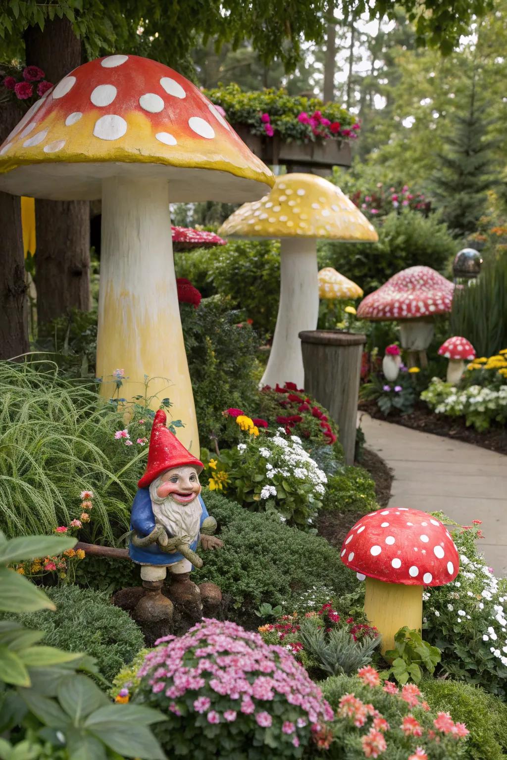 A whimsical mushroom forest perfect for gnome adventures.
