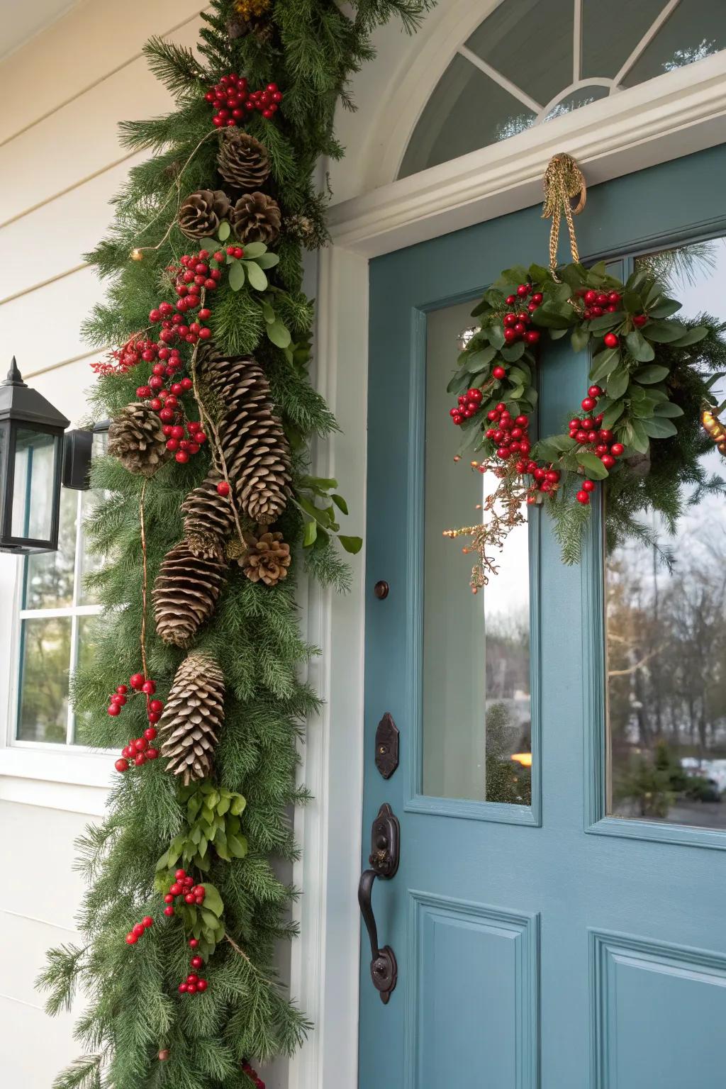 A festive grapevine swag ideal for the holidays.