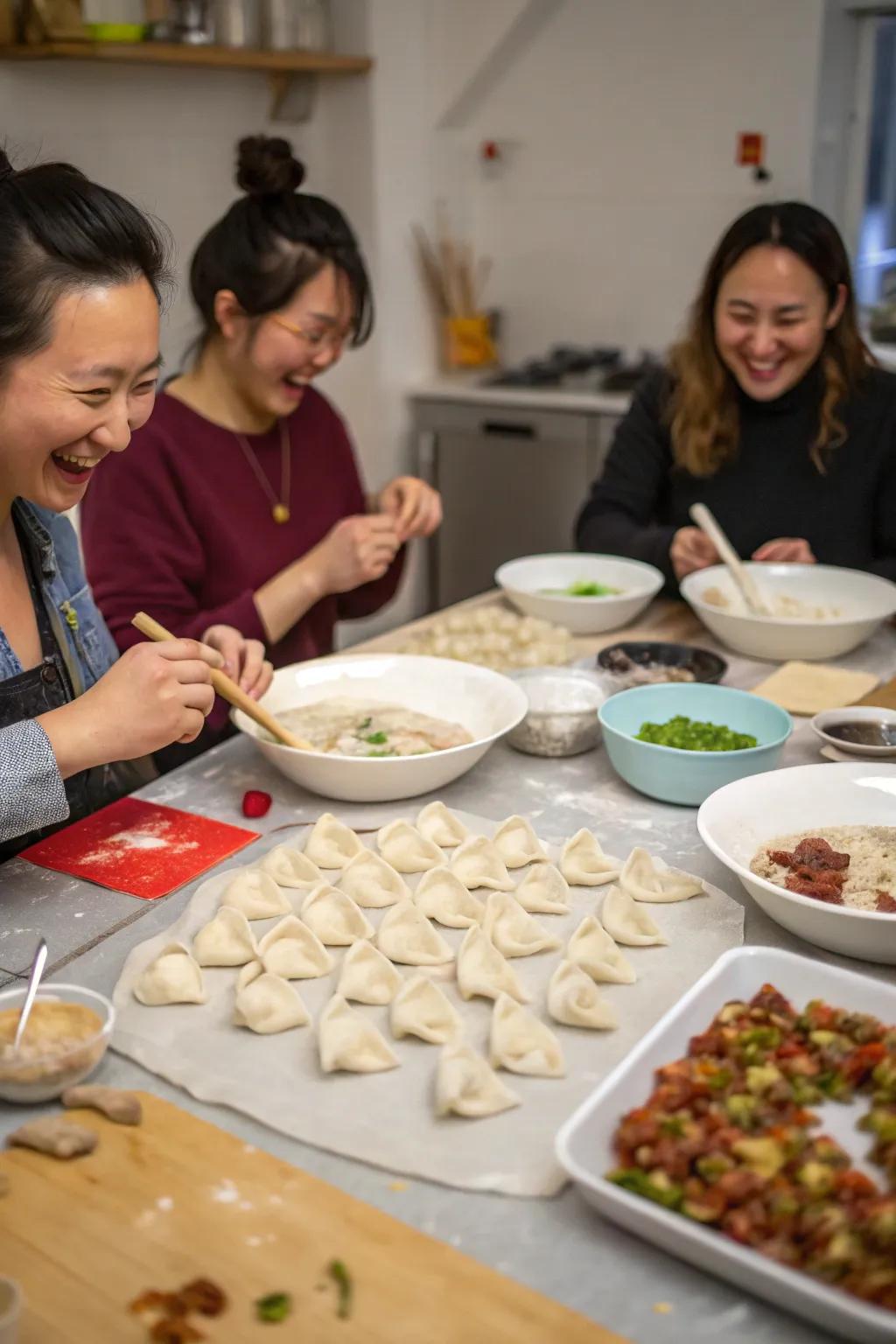 Shape and stuff: dumpling making as a bond-building activity.