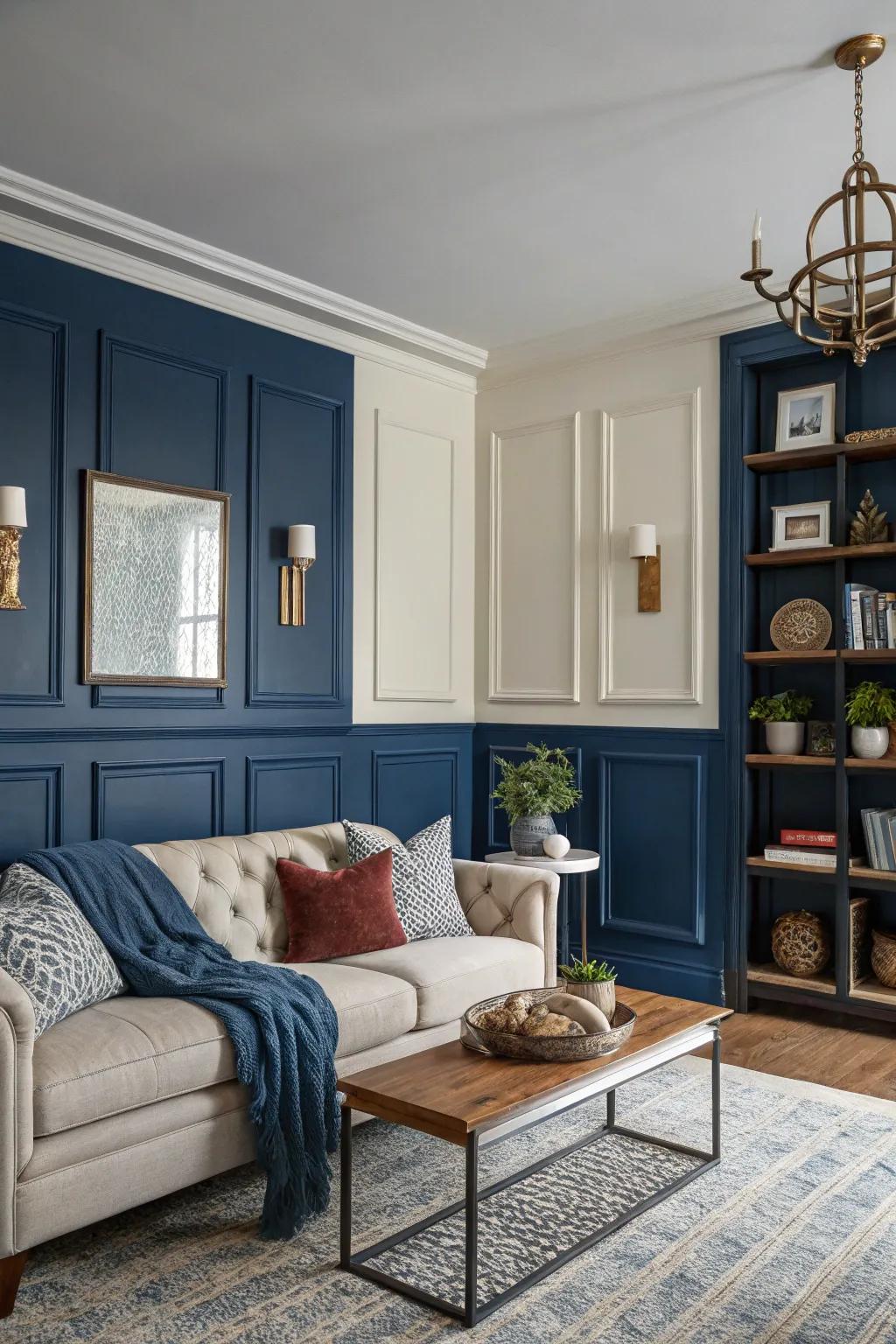 Create a striking effect with dual-tone paneling.