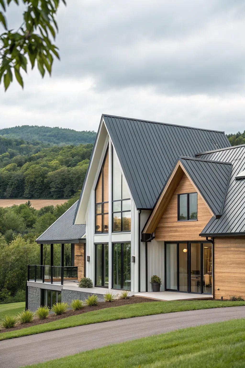A commanding architectural declaration featuring striking roof designs.