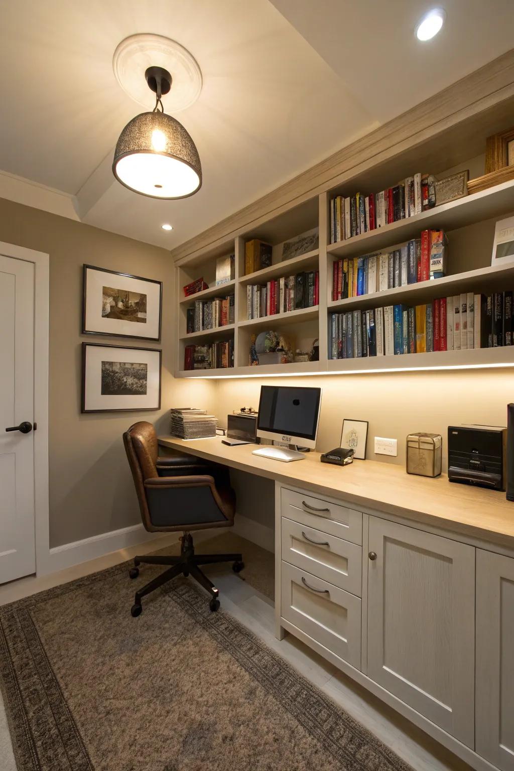 Surface-mounted units are perfect for smaller ceilings, maintaining a streamlined style.