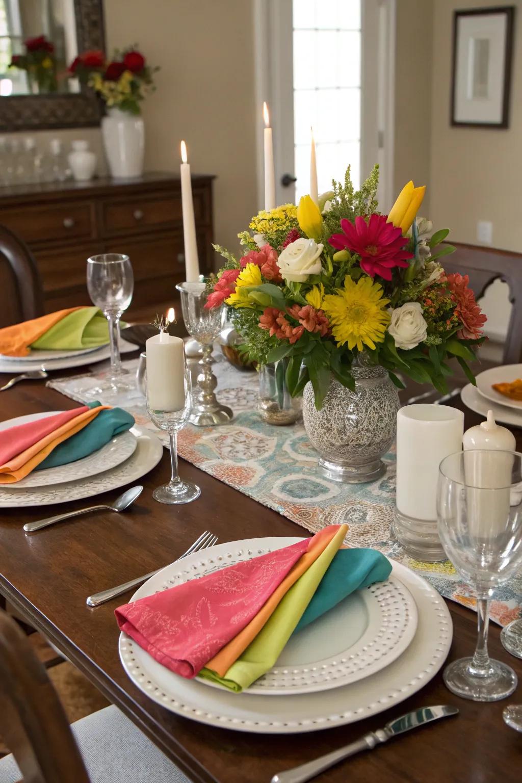 Design a captivating tablescape with thematic tableware and centerpieces.