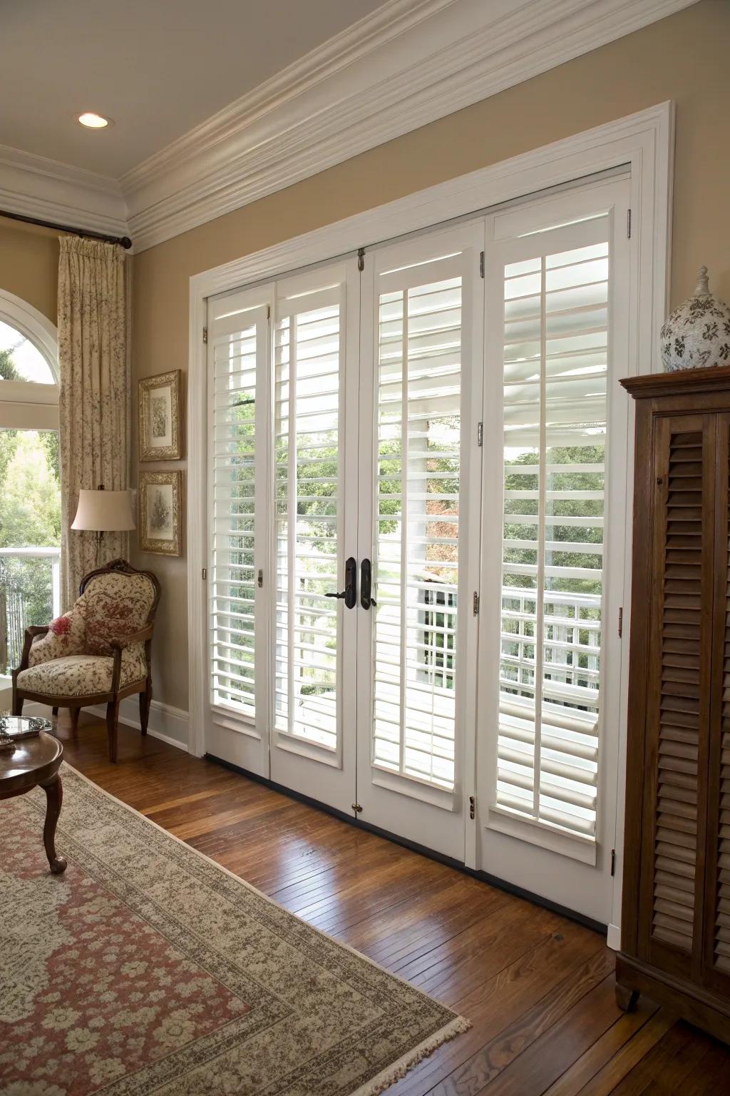 Shutters fuse resilience with traditional design.