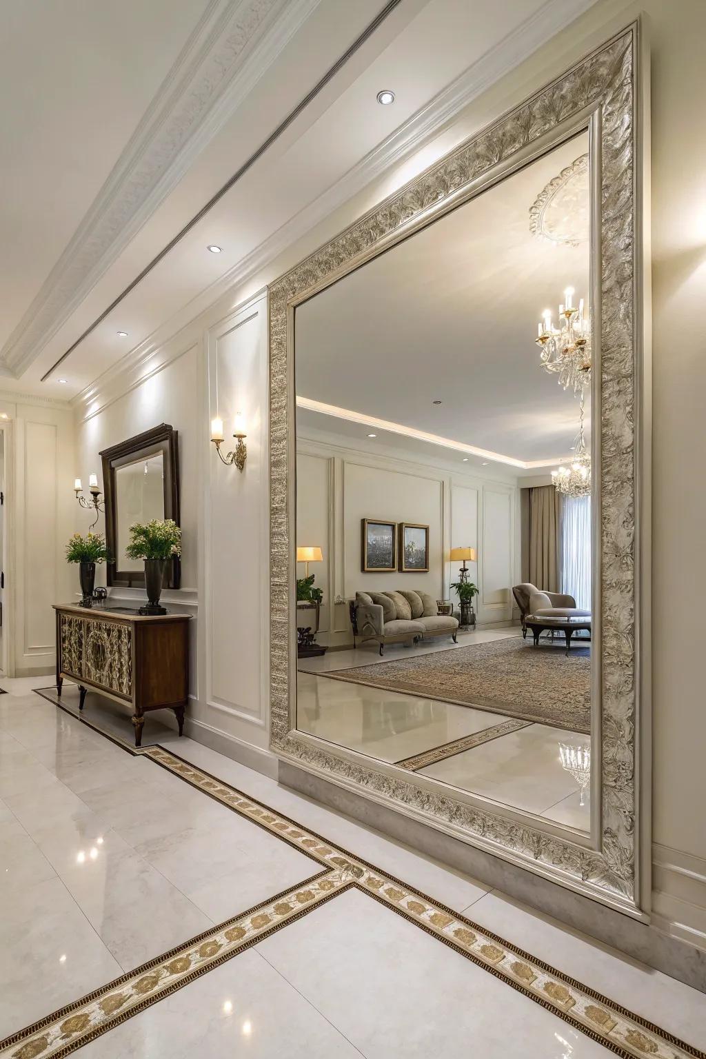 Mirrors add depth and light, improving the overall feel of the room.