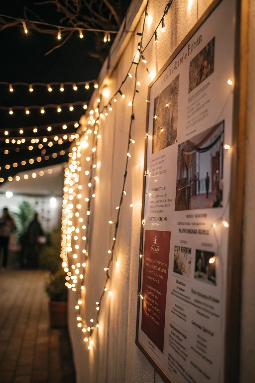 Fairy lights bring a magical element to poster displays.