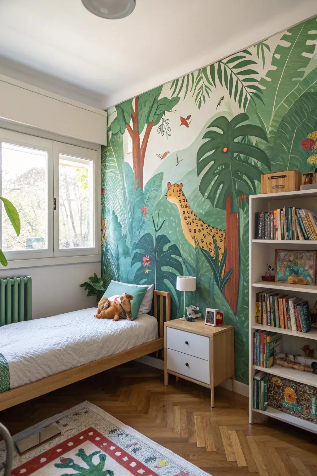 A wall picture that carries children to an imaginative realm.