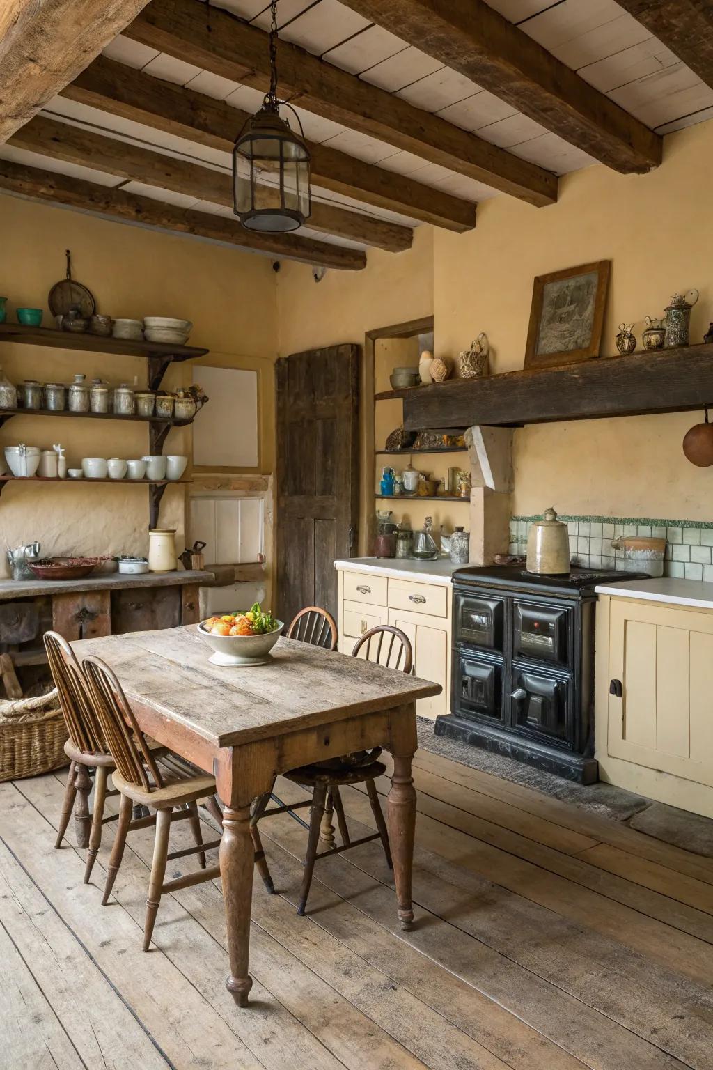 Infuse warmth through rustic farmhouse flooring.