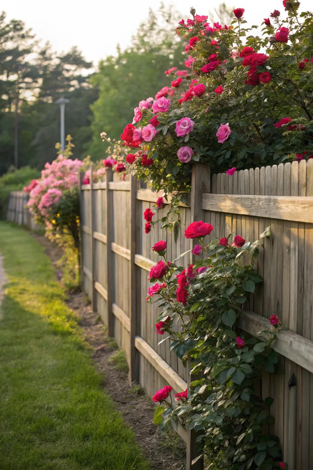 Radiant roses provide extra privacy along with beauty.