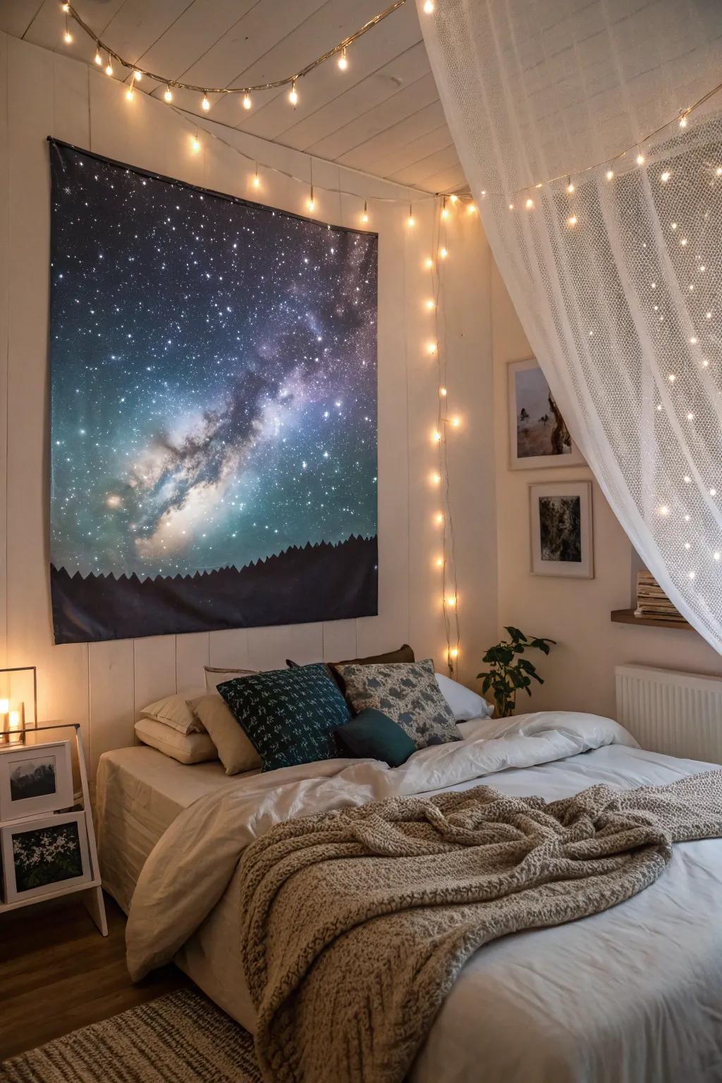 A cosmic-inspired painting transports a hint of the universe into your area.