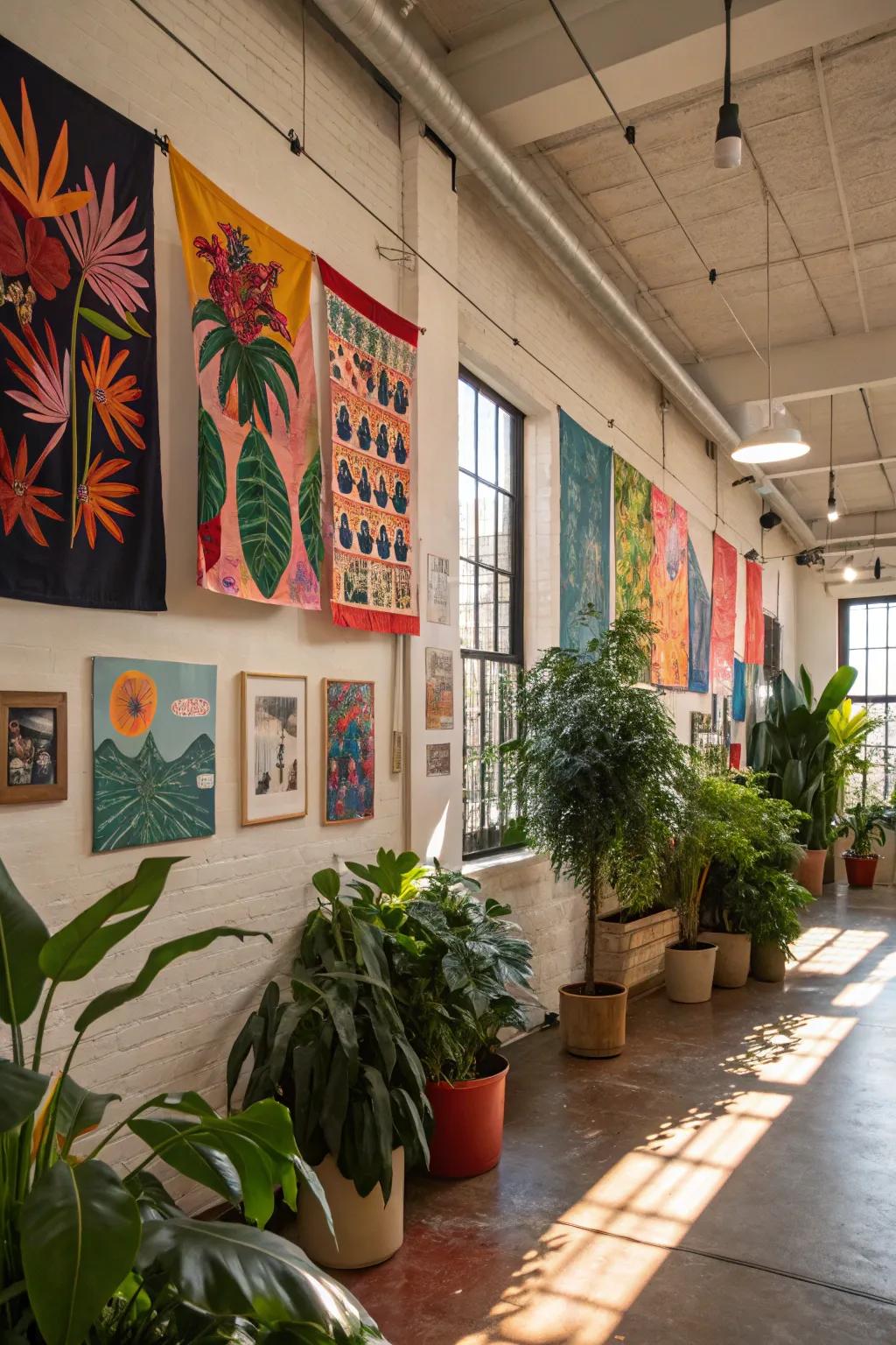 Decorative accents that infuse vibrancy and individuality into a loft.