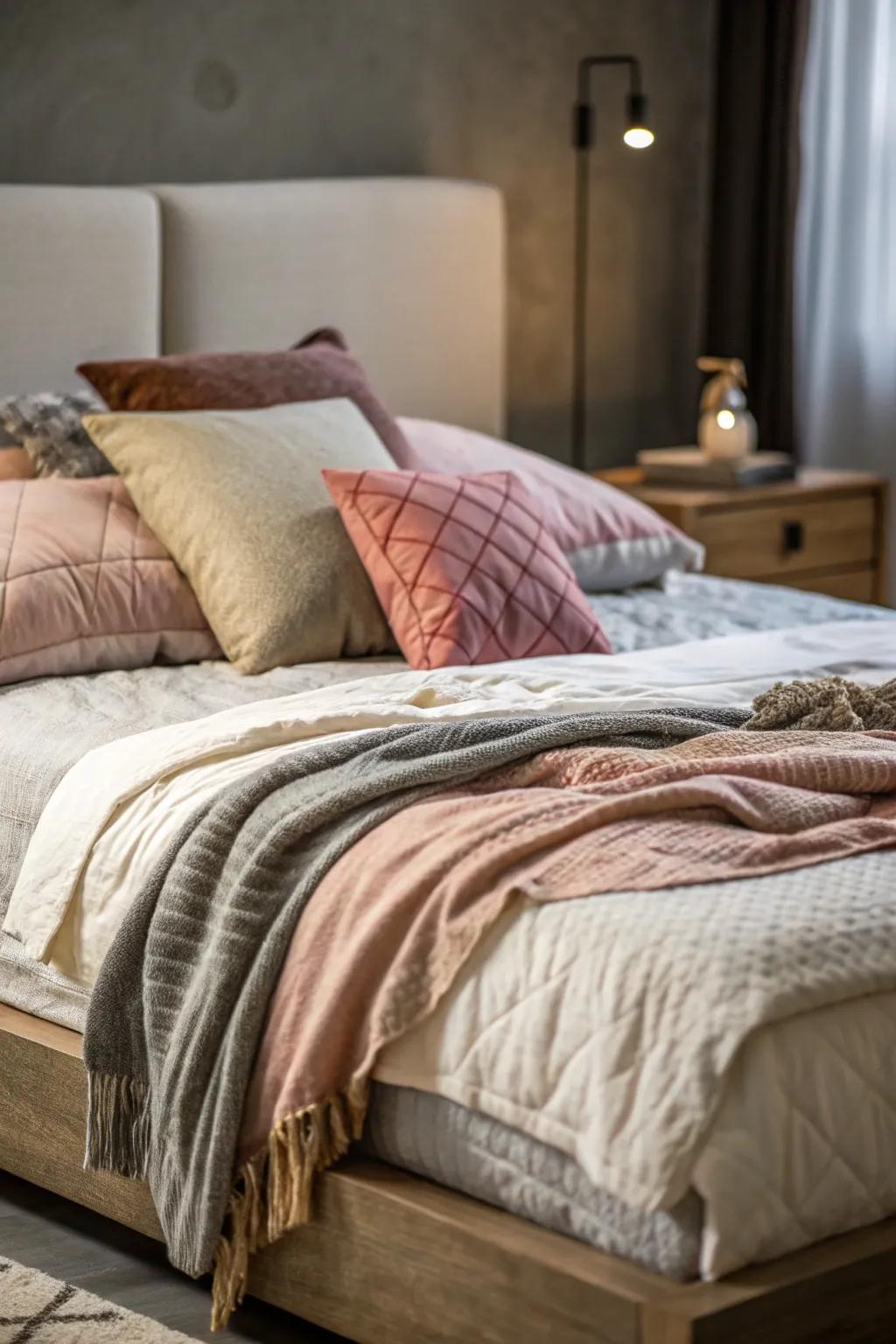 Layered materials for ultimate comfort.