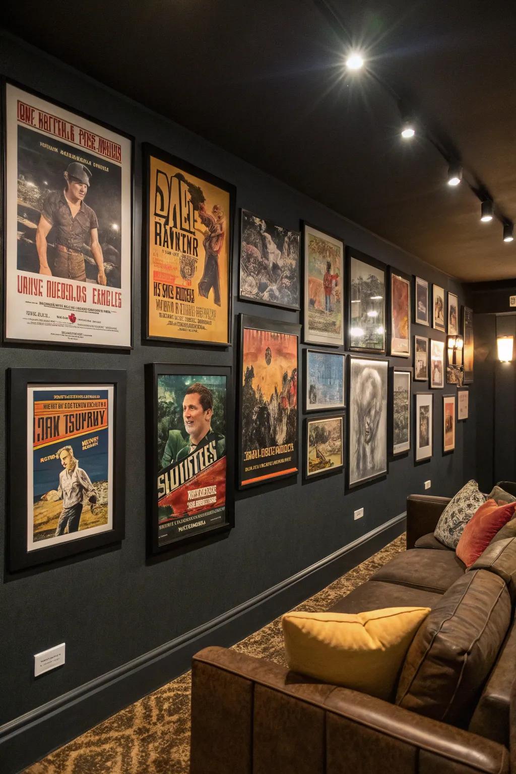 Timeless film artwork provides a cinematic feel to your area.