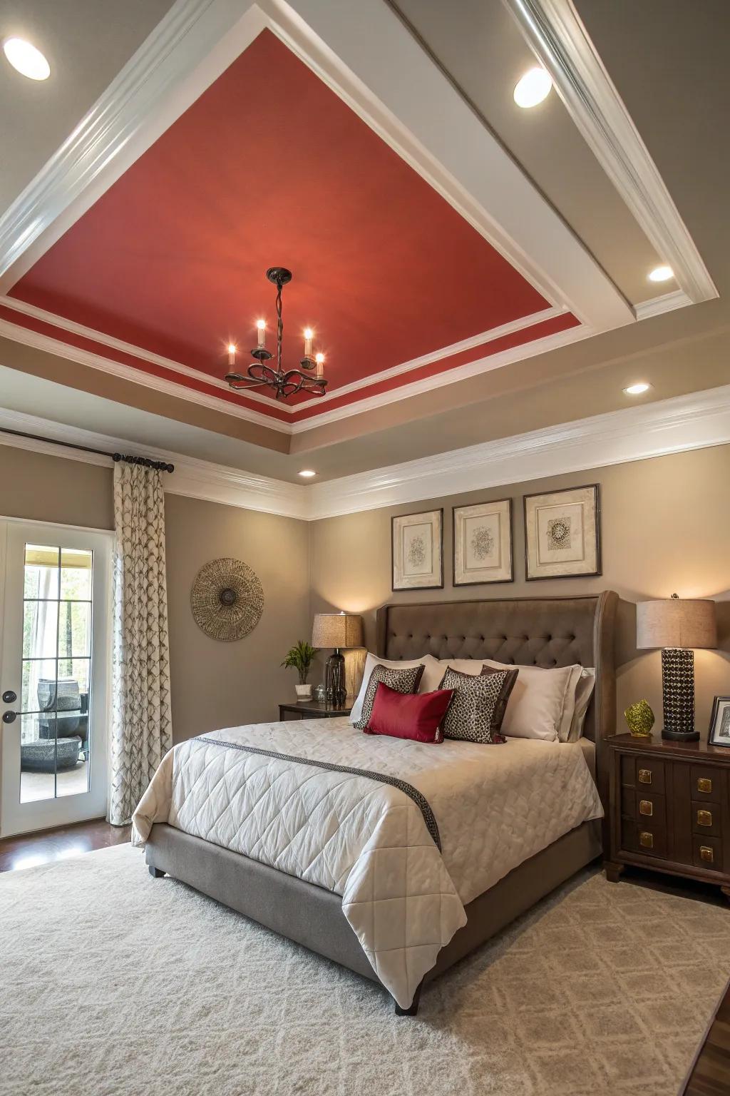 Contrasting colors reveal the architectural splendor of your stepped ceiling.