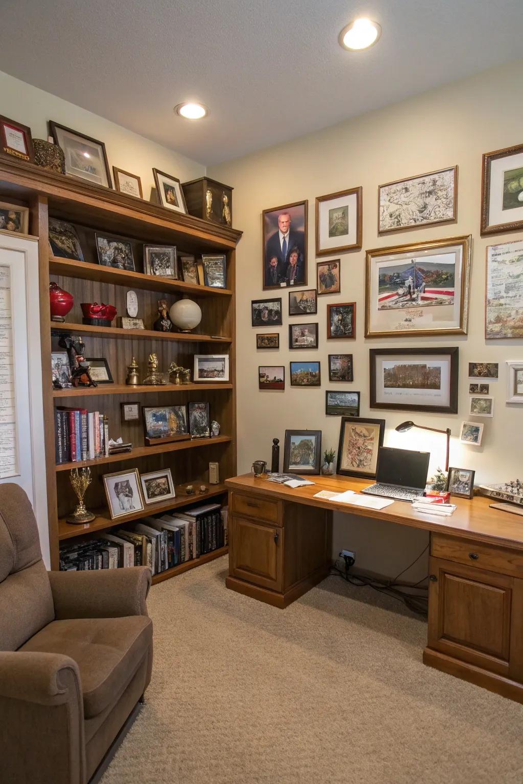 This office is a true reflection of its owner, thanks to its personal touches.