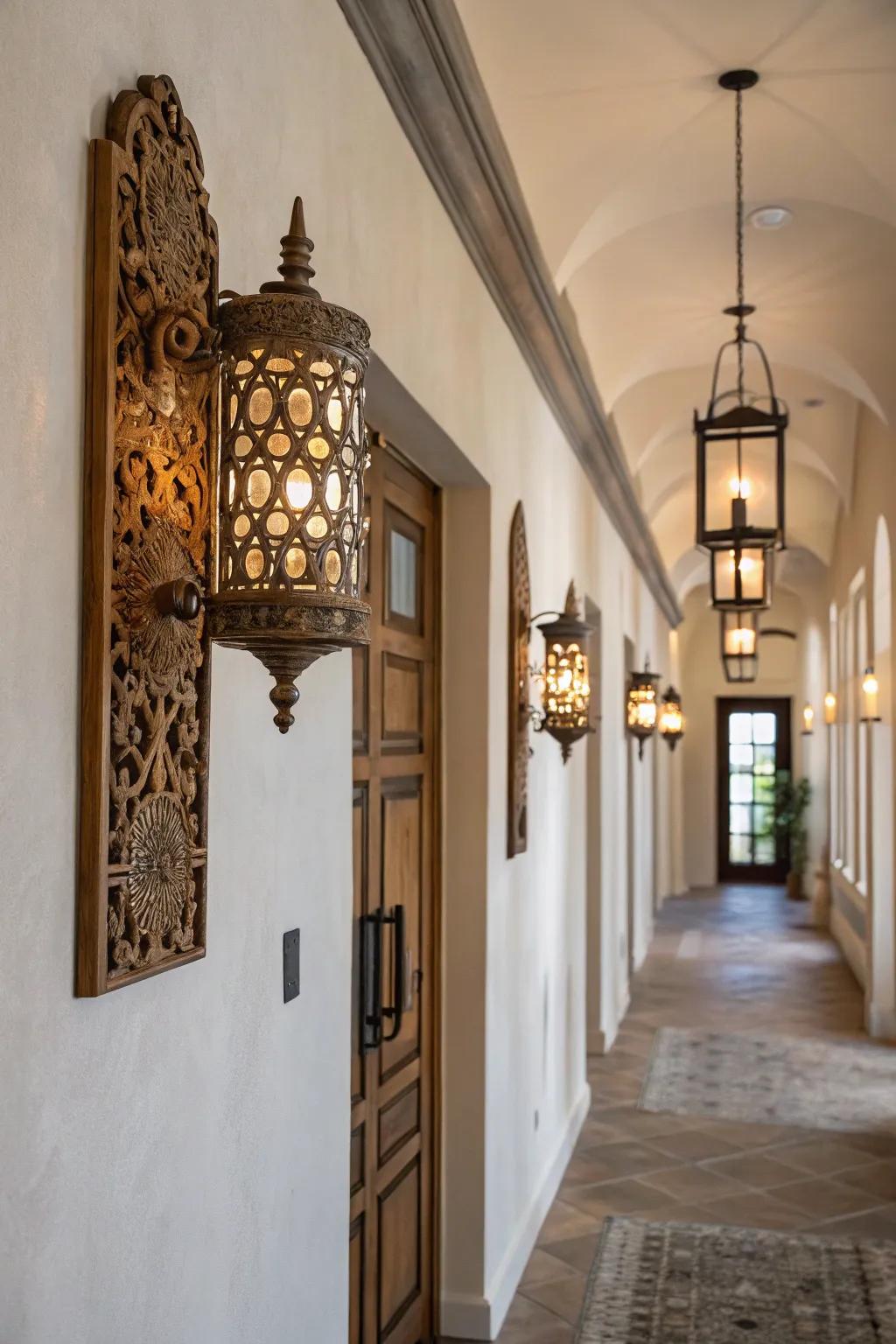Assorted texture mounts add profundity to any space.