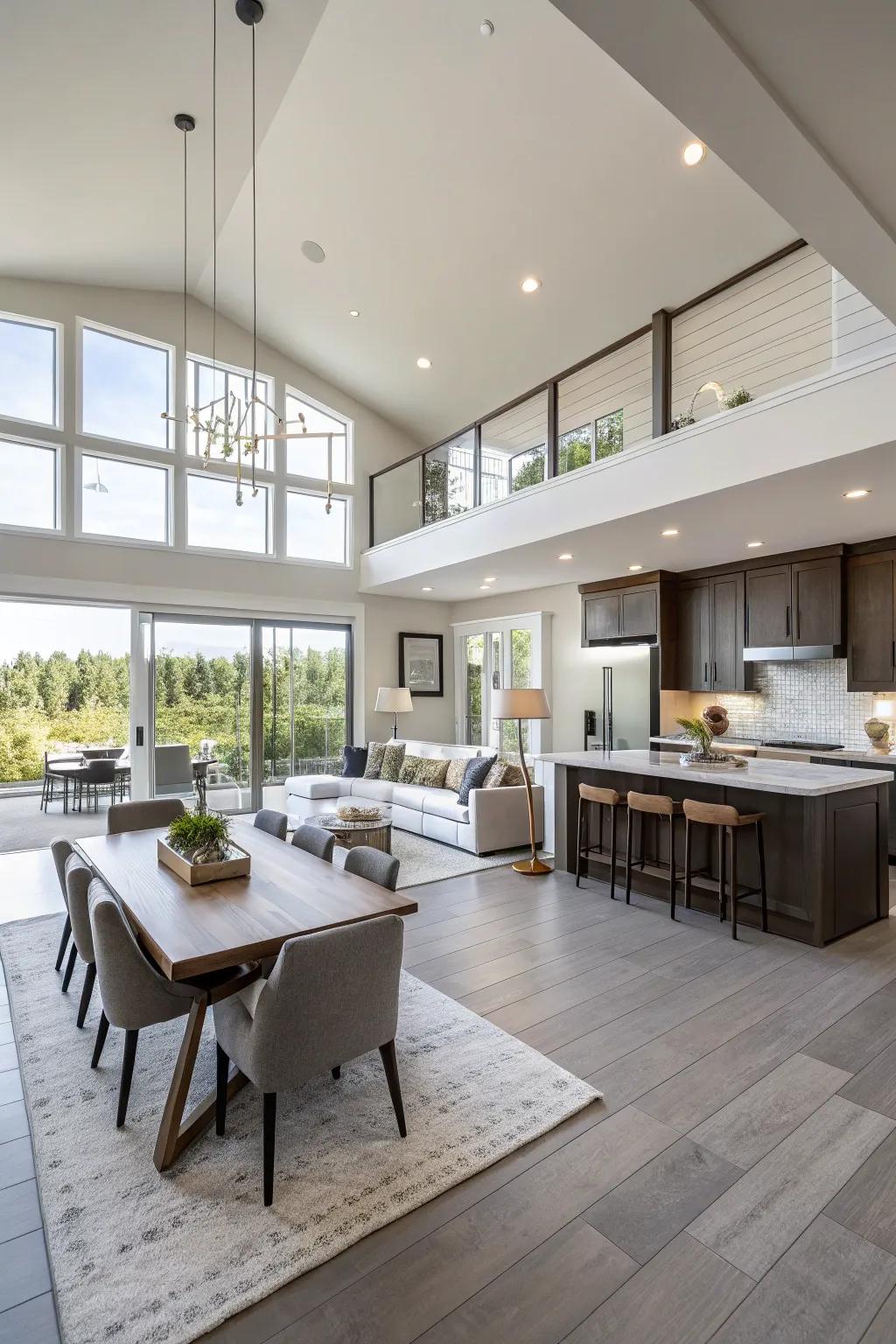 An open floor plan promoting a harmonious flow of space.
