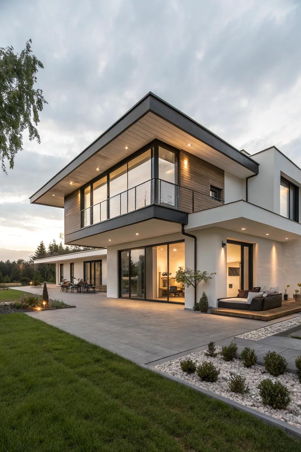 A modern house with a sleek flat roof for a contemporary look.
