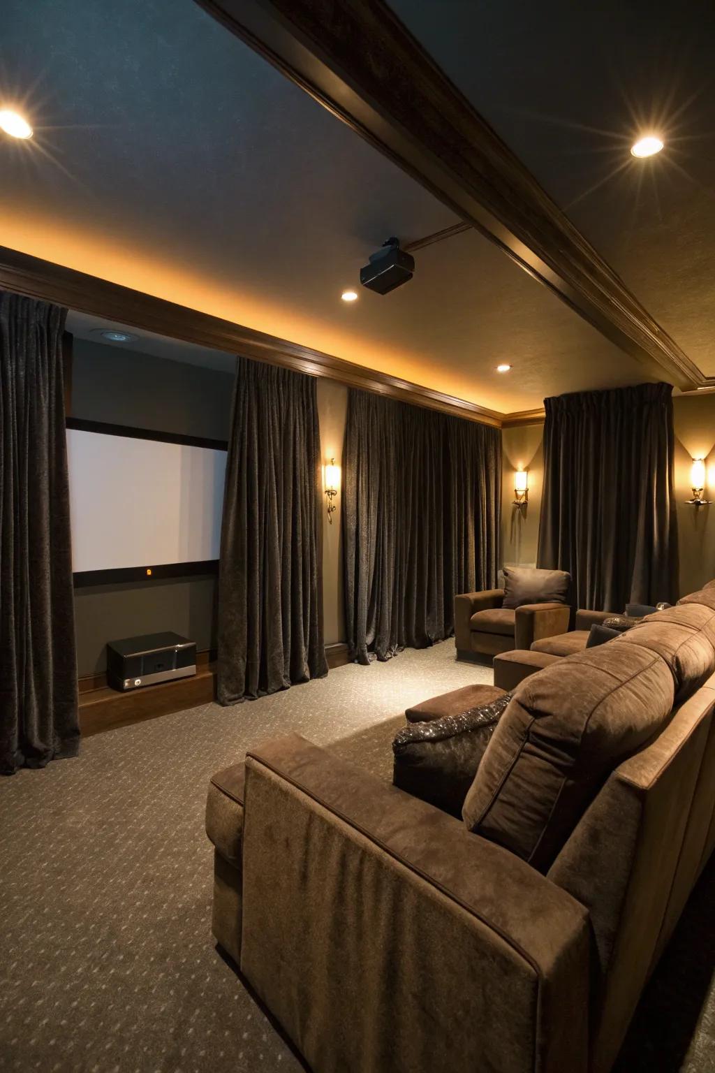 Light-blocking drapes keep disturbances away.