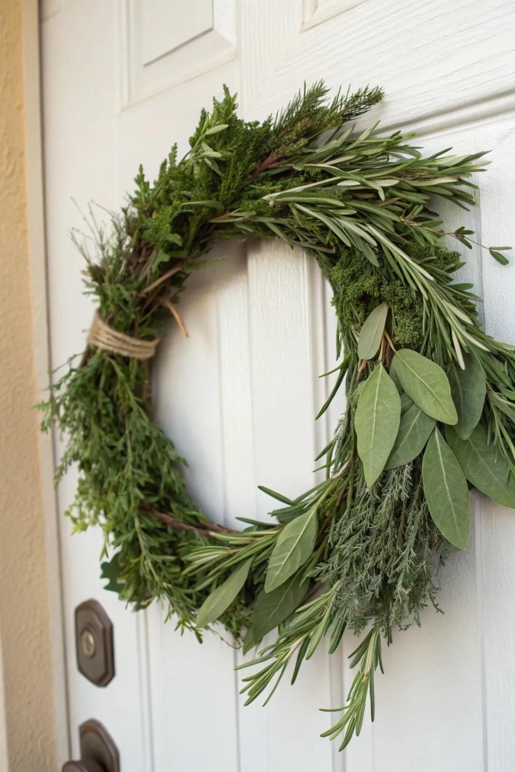 A botanical wreath that adds both visual appeal and a breath of natural fragrance to your home.