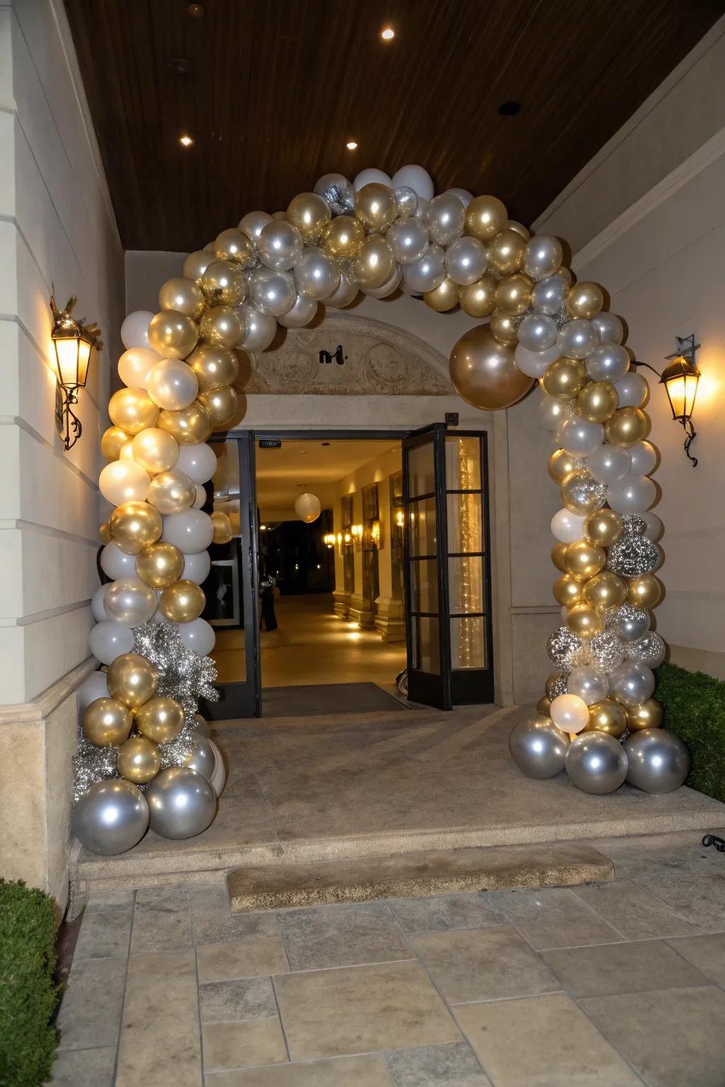 A spectacular orb arch creates a memorable entrance.