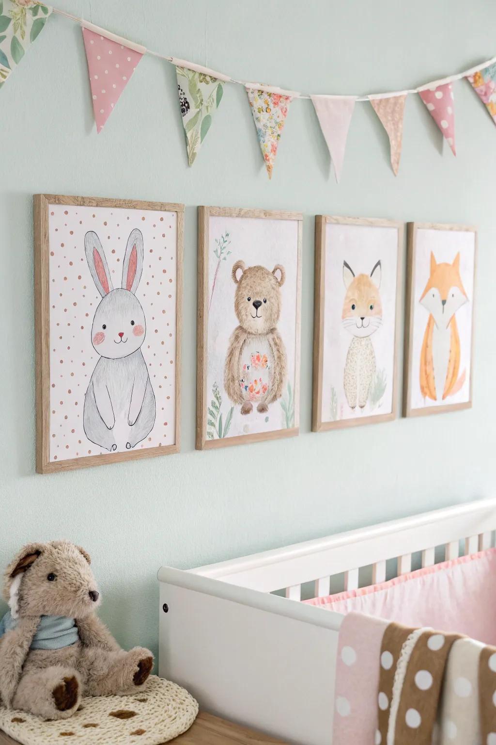 Enchanting artistry crafts an imaginative aura in a twin nursery.