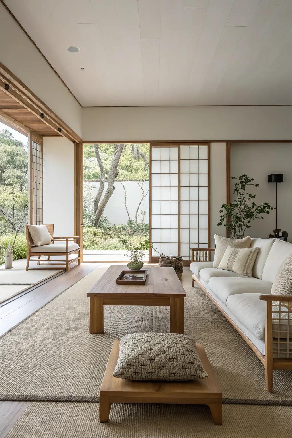 A minimalist sanctuary with clean lines and open space.