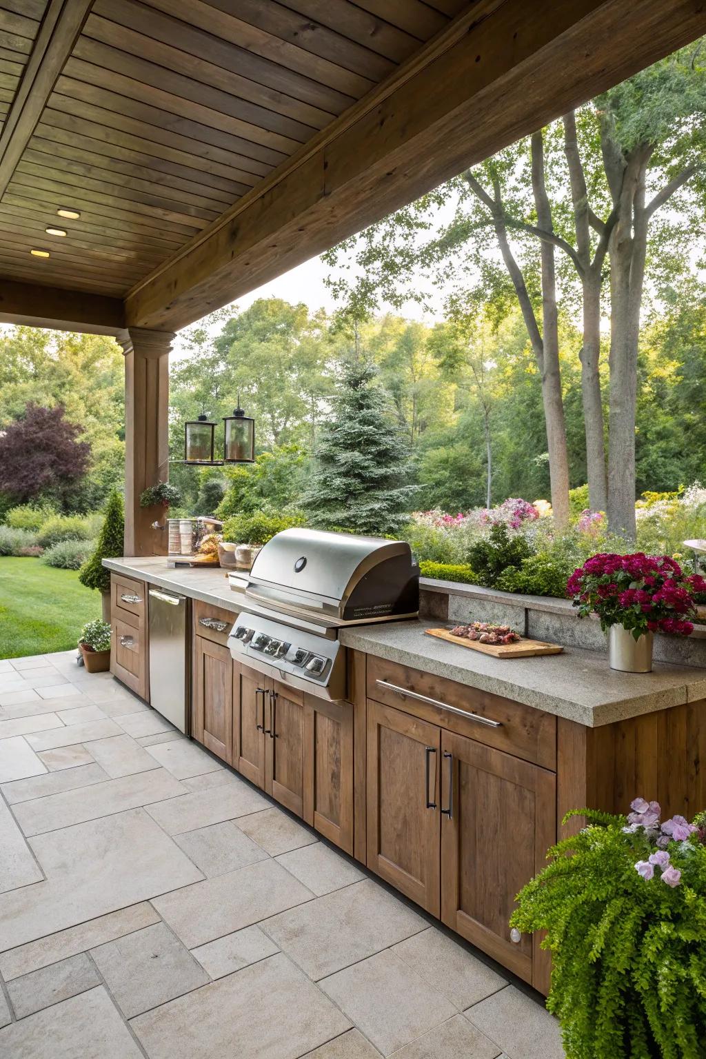 A grill spot is the focal point of all outdoor cooking spaces.