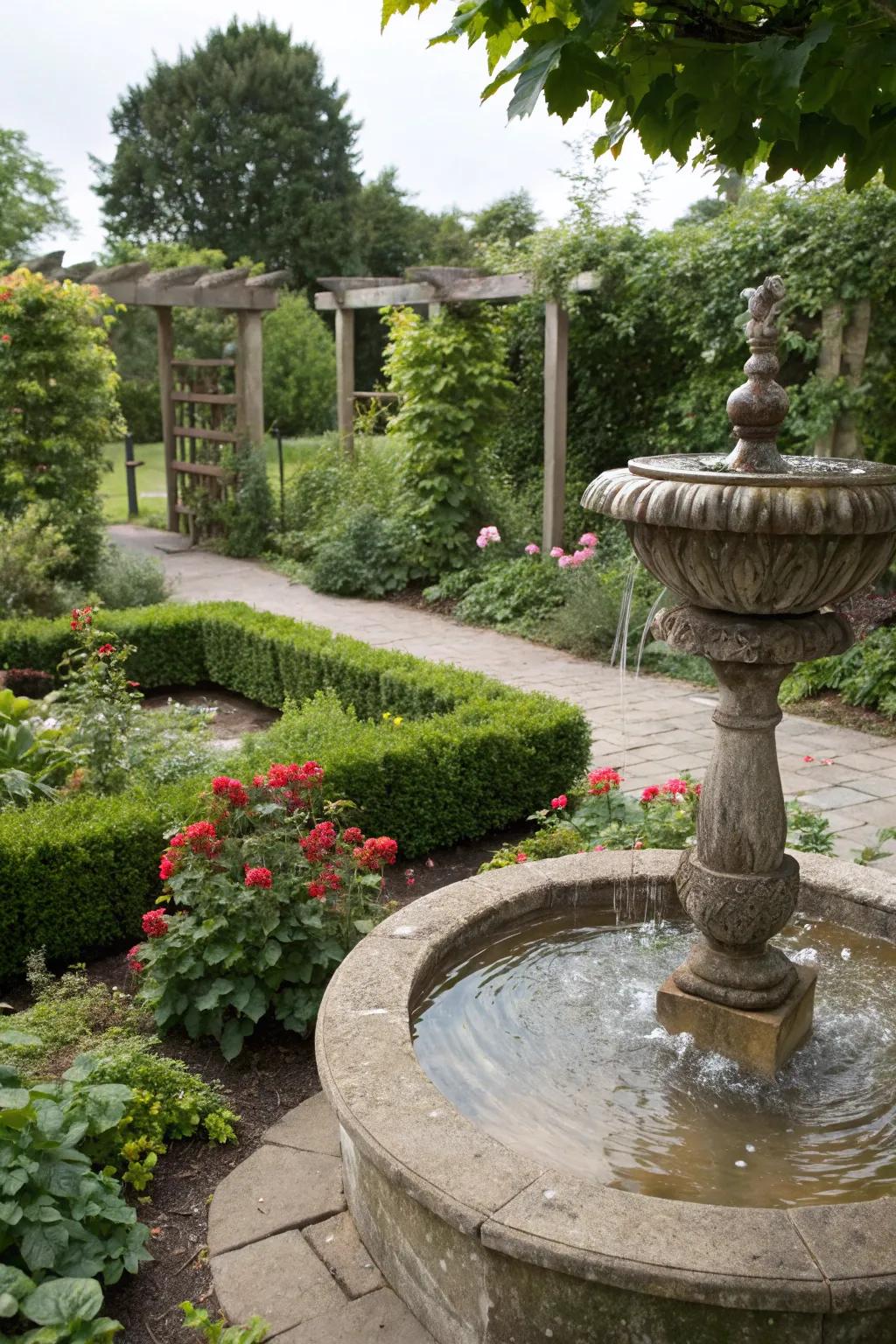 A fluid element infuses serenity and appeal to open-air spaces.