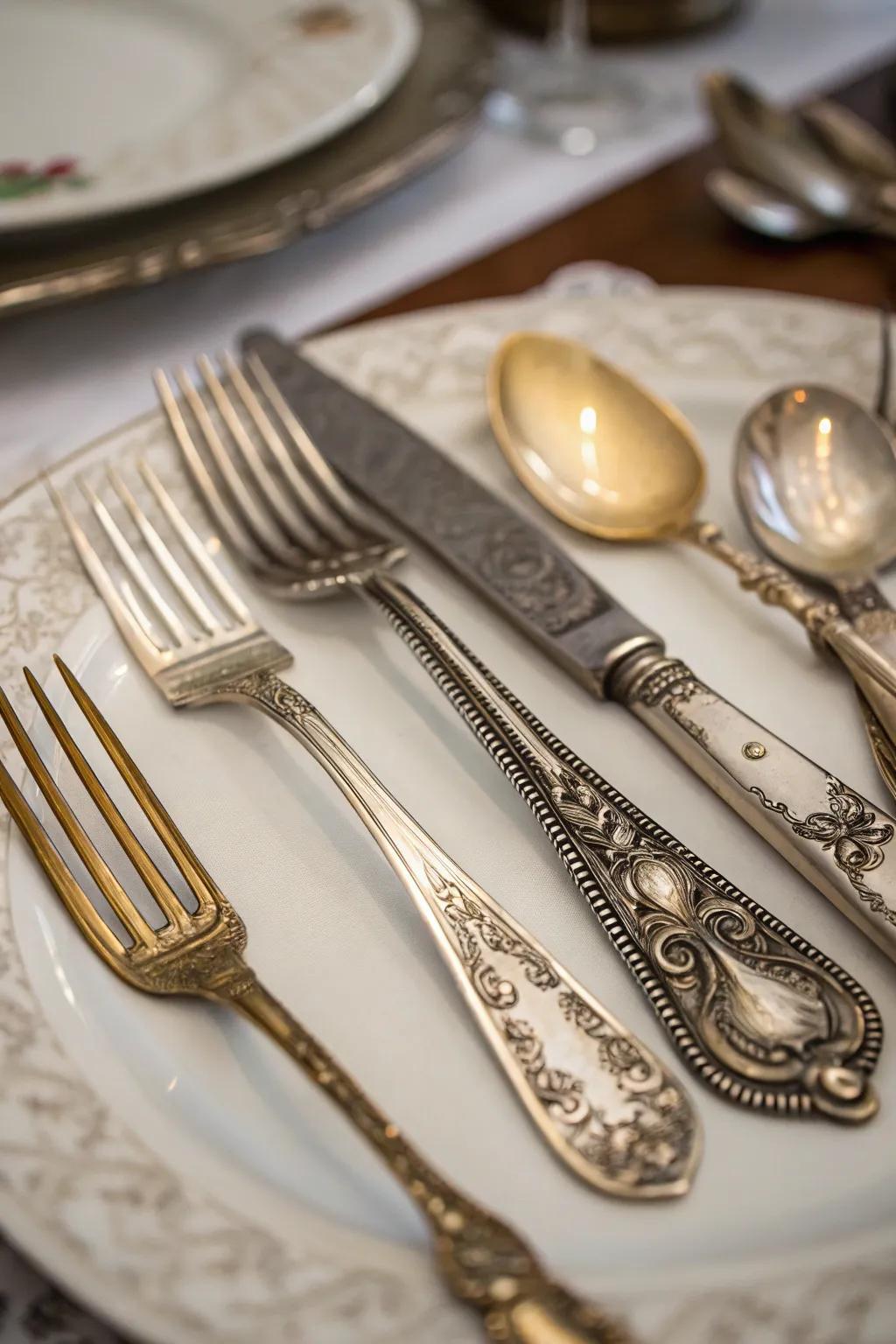 Incorporate a medley of vintage silverware for a personal flourish.
