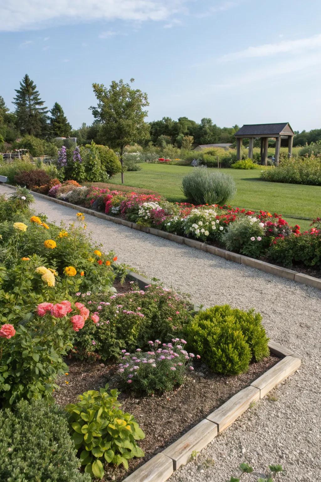 Sharp outlines and vibrant seedlings fashion a striking garden.