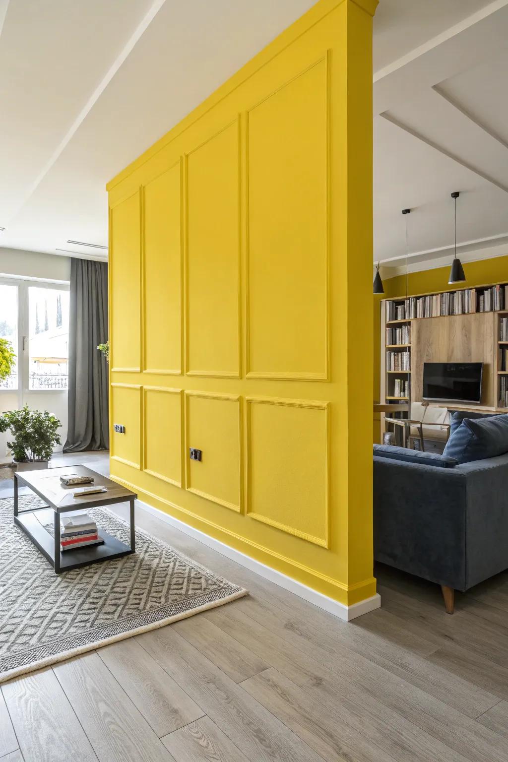 A bold and vivid sunshine-colored wall, crafting a vibrant and energetic photo setting.