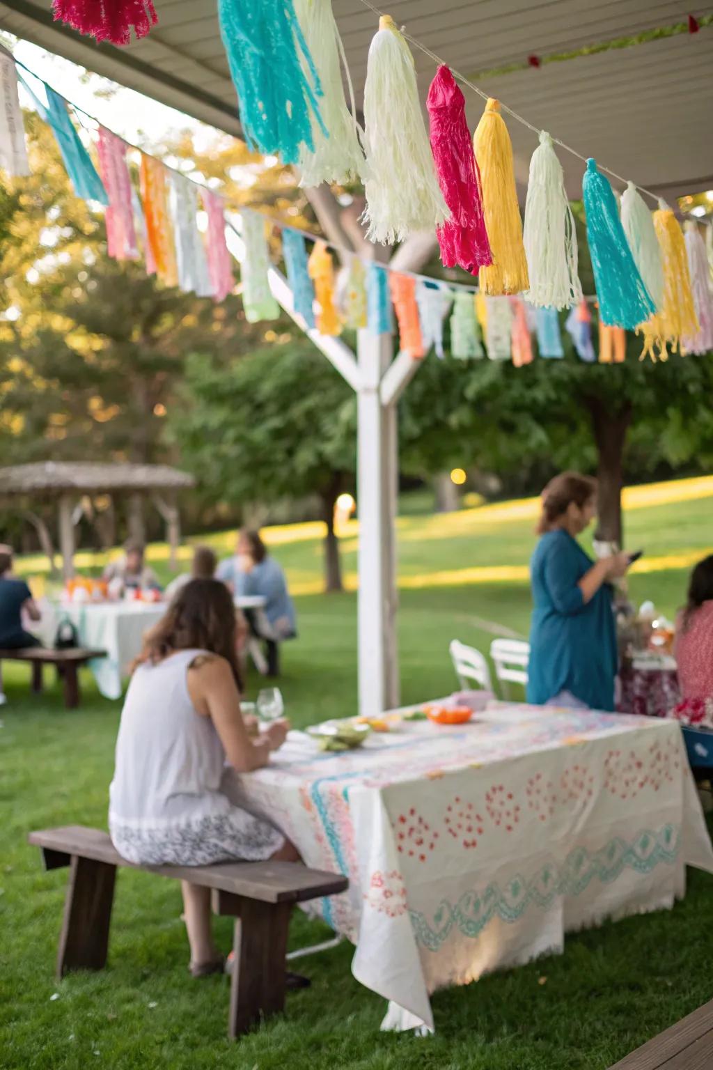 Produce a joyful atmosphere with hanging strands.