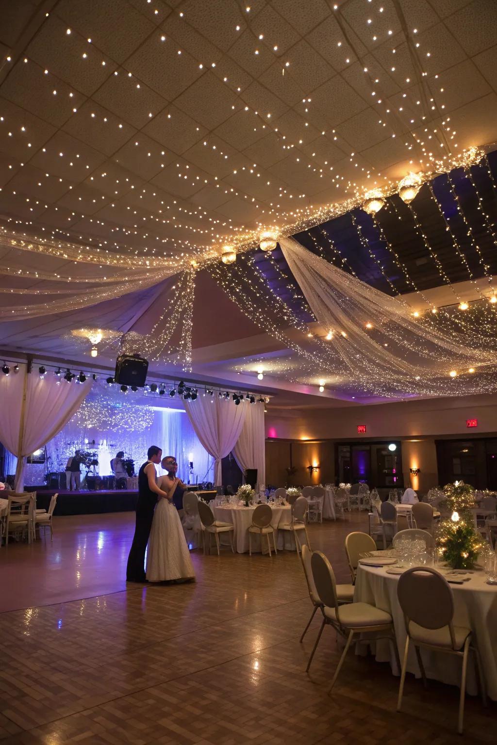Add a magical touch with fairy lights for a starry canopy effect.