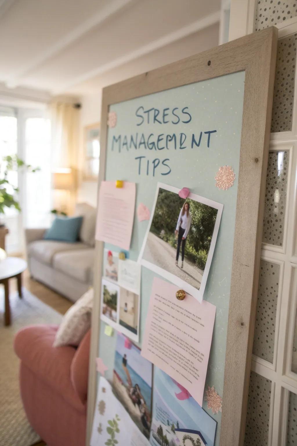A soothing board packed with practical tension management strategies.