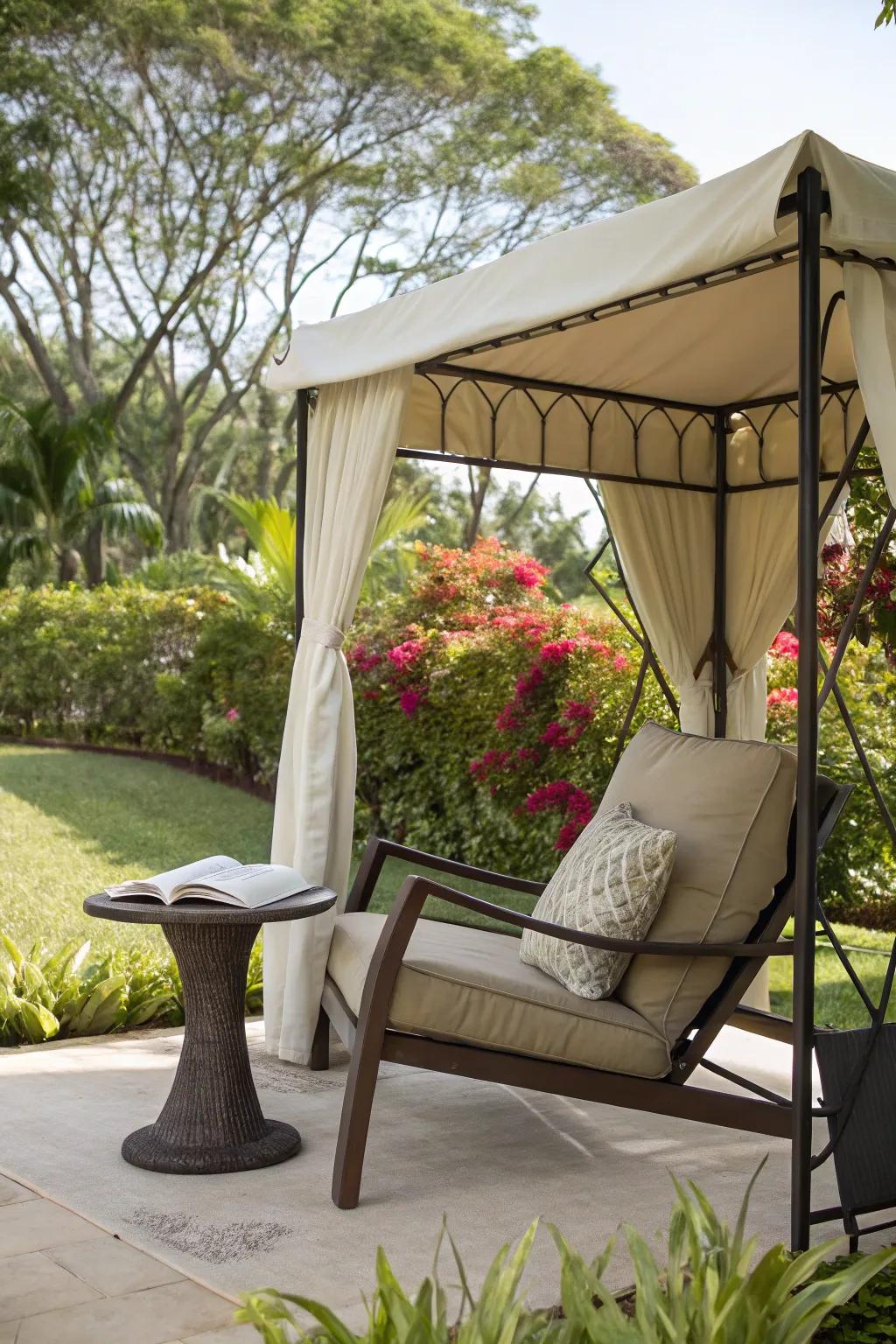 An open-air reading nook providing a serene escape.