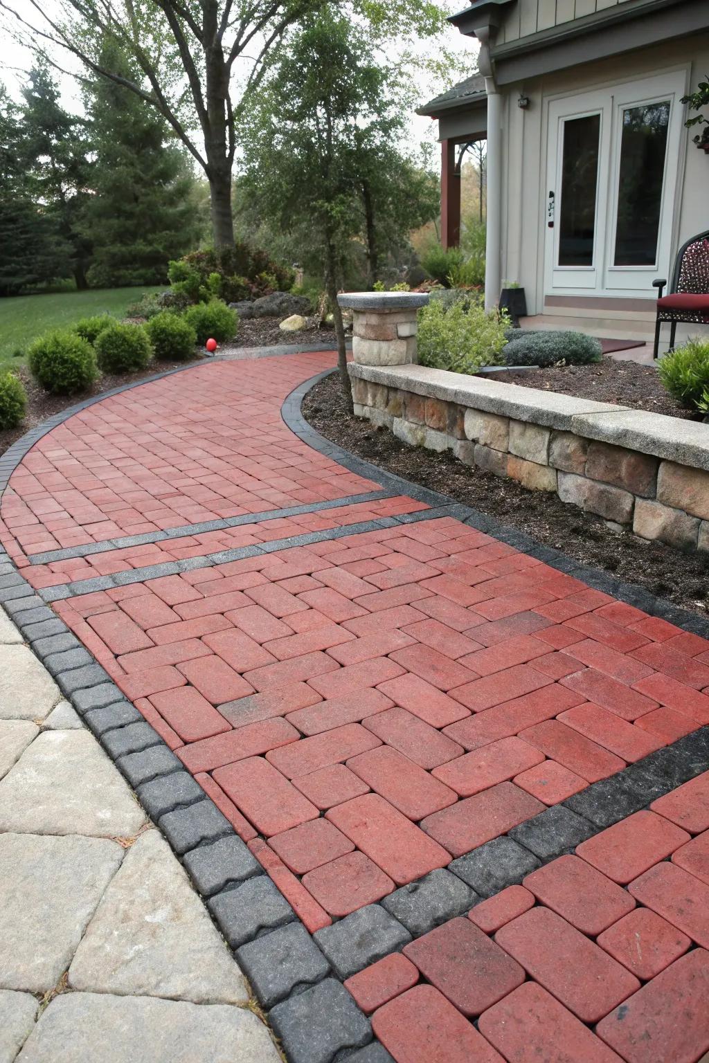 Contrasting borders contribute a nuance of refinement to your patio.